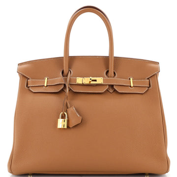 Hermes Birkin Handbag Brown Togo with Gold Hardware 35
