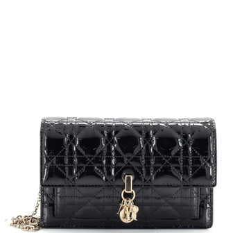 Christian Dior Miss Dior Charms Chain Pouch Cannage Quilt Patent