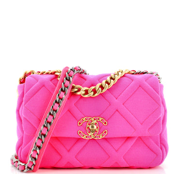 Chanel 19 Flap Bag Quilted Jersey Medium