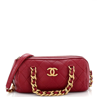 Chanel Fashion Therapy Bowling Bag Quilted Shiny Lambskin Small