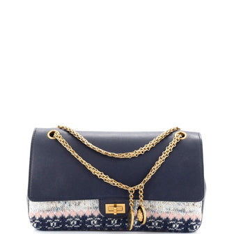 Chanel Nude Medallion Reissue 2.55 Flap Bag Calfskin with Knit Wool 226