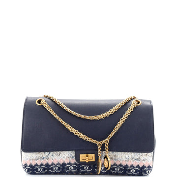 Chanel Nude Medallion Reissue 2.55 Flap Bag Calfskin with Knit Wool 226