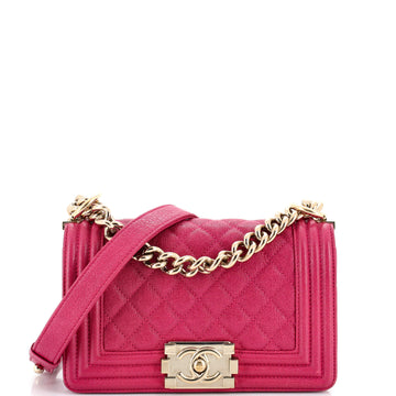 Chanel Boy Flap Bag Quilted Caviar Small