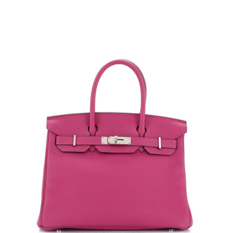 Hermes Birkin Handbag Pink Togo with Palladium Hardware 30
