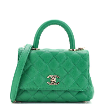 Chanel Coco Top Handle Bag Quilted Caviar Extra Mini