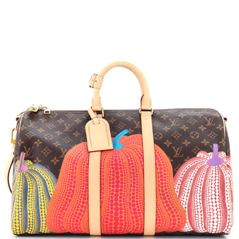 Louis Vuitton Keepall Bandouliere Bag Yayoi Kusama Pumpkins Monogram Canvas 45