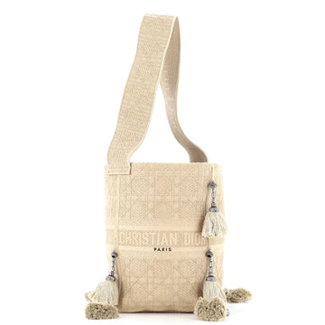 Christian Dior D-Bubble Bucket Bag Embroidered Canvas