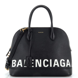 Balenciaga Logo Ville Bag Leather Medium