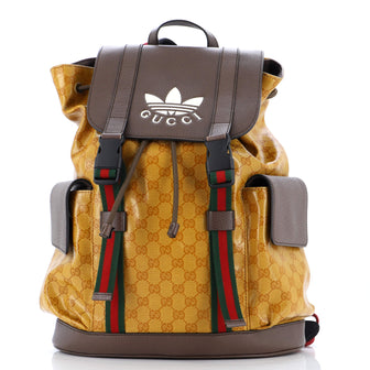 Gucci x adidas Double Pocket Buckle Backpack GG Coated Canvas Medium