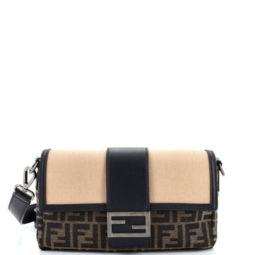 Fendi Baguette Convertible Belt Bag Zucca Canvas with Canvas and Leather Medium