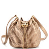 Chanel Coco Pleats Drawstring Bag Pleated Crumpled Calfskin Small Metallic  2382231