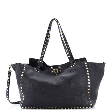 Valentino Garavani Rockstud Tote Pebbled Leather Medium