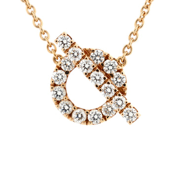 Hermes Finesse Pendant Necklace 18K Rose Gold and Diamonds