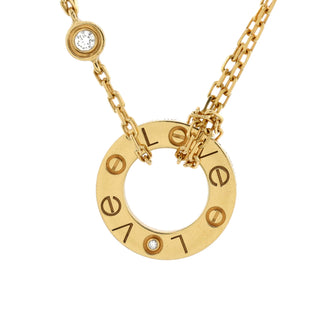 Cartier 2 Diamonds Love Pendant Necklace 18K Yellow Gold and Diamonds
