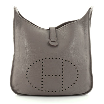 Hermes Evelyne Crossbody Gen III Clemence TGM Gray 2391301