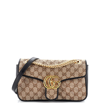 Gucci GG Marmont Flap Bag Diagonal Quilted GG Canvas Small
