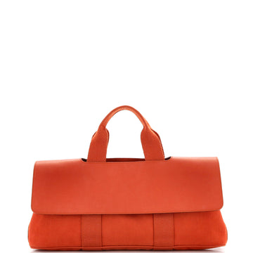Hermes Valparaiso East West Bag Toile and Leather PM Orange 2391881