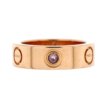 Cartier Love Band 1 Sapphire Ring 18K Rose Gold with Pink Sapphire