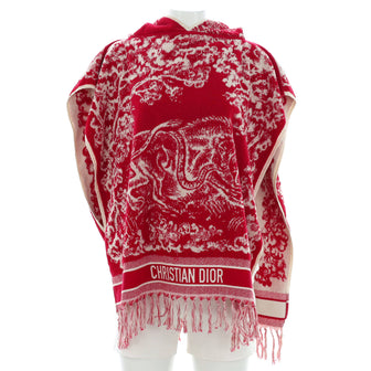 Christian Dior Women's Hooded Logo Poncho Cotton