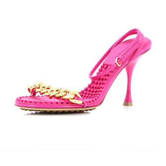 Bottega Veneta Women's Chain Dot Heeled Sandals Leather