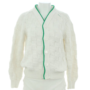 Bottega Veneta Women's Intrecciato Effect Button Up Cardigan Polyamide Blend