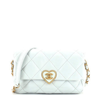 Chanel Coco Love CC Heart Flap Bag Quilted Lambskin Small