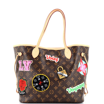 Louis Vuitton Neverfull NM Tote Limited Edition Patches Monogram Canvas MM