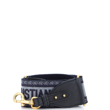 Christian Dior Logo Shoulder Strap Embroidered Canvas