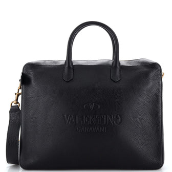 Valentino Garavani Logo Zip Around Convertible Briefcase Leather Medium