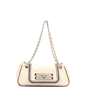 Chanel East West Mademoiselle Accordion Flap Bag Quilted Lambskin Small