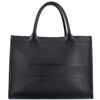 Christian Dior Book Tote Embossed Leather Medium