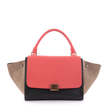 Celine Tricolor Trapeze Handbag Leather Small Black 2394001