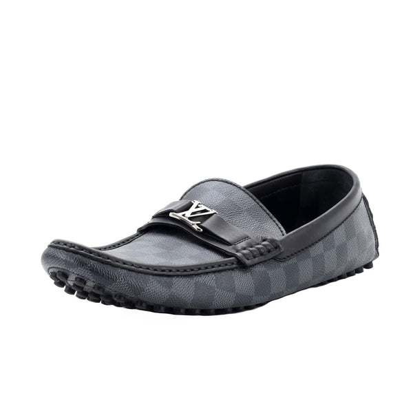 Louis Vuitton Men's Hockenheim Moccasin Loafers Damier Graphite Black  2394041