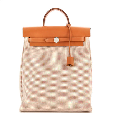 Hermes Herbag A Dos Zip Backpack Toile and Leather