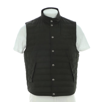Brunello Cucinelli Men's Button Up Vest Quilted Polyamide with Down