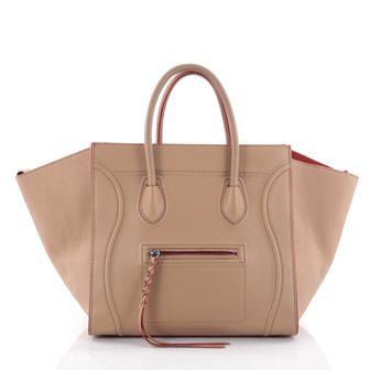 Celine Phantom Handbag Grainy Leather Medium Neutral 2395401