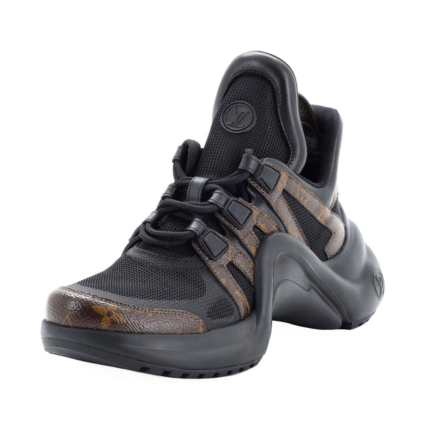 Louis Vuitton, Shoes, Louis Vuitton Size 38 Black Brown Monogram Lv Arch  Light Sneaker