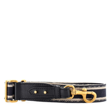 Christian Dior Logo Shoulder Strap Embroidered Canvas