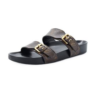 Louis Vuitton X Bom Dia Flat Mule LV Monogram Sandals - Black