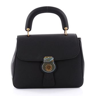 Burberry DK88 Top Handle Bag Leather Medium Black 2396202