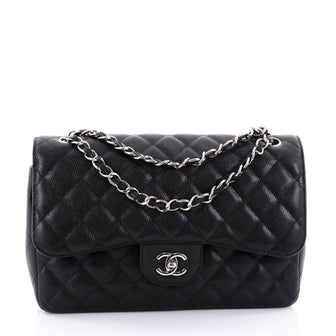 Chanel Classic Double Flap Bag Quilted Caviar Jumbo 2396701