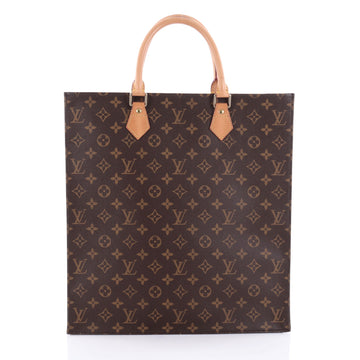 Louis Vuitton Sac Plat Handbag Monogram Canvas GM Brown 2396901