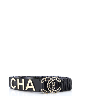 Chanel CC Logo Elastic Belt Leather Medium