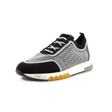 Hermes Men's Addict Sneakers Knit Fabric with Leather