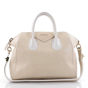 Givenchy Bicolor Antigona Bag Leather Medium Neutral 2397801