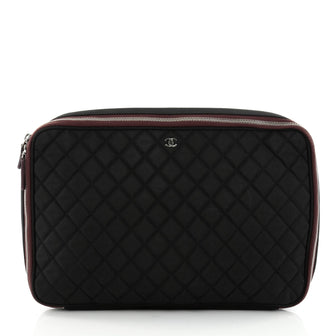 Chanel Laptop Sleeve Quilted Nylon Black 