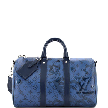 Louis Vuitton Keepall Bandouliere Bag Limited Edition Aquagarden Monogram Canvas 35