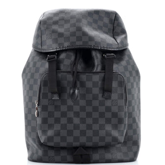 louis vuitton black checkered backpack Louis Vuitton Zack Backpack Damier Graphite Black 23981229