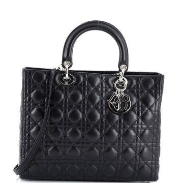 Christian Dior Vintage Lady Dior Bag Cannage Quilt Lambskin Large