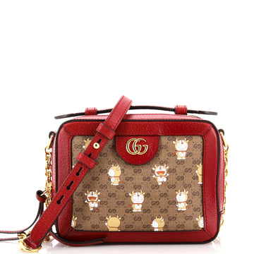 Gucci Doraemon Ophidia Zip Around Camera Bag Printed Mini GG Coated Canvas Mini